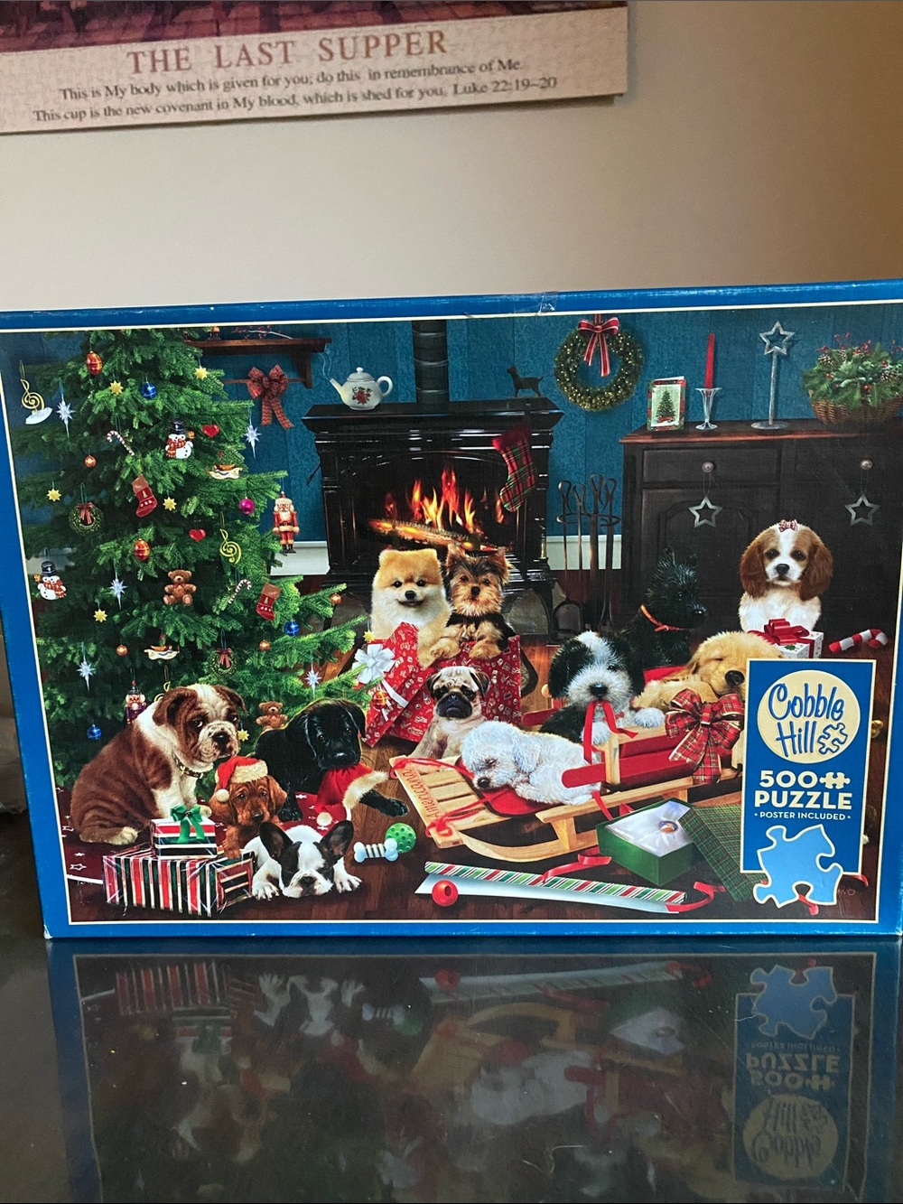 Cobble Hill Puzzle CHRISTMAS PUPPIES 500 Piece DIY Activities